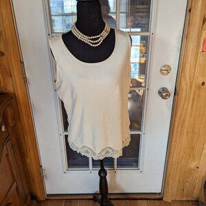 Top (tank with lace accent) Cream color size medium